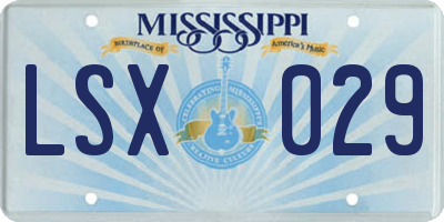 MS license plate LSX029