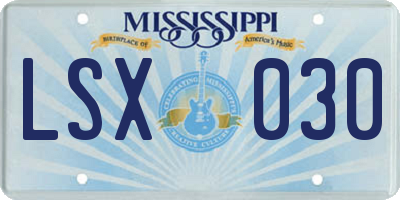 MS license plate LSX030