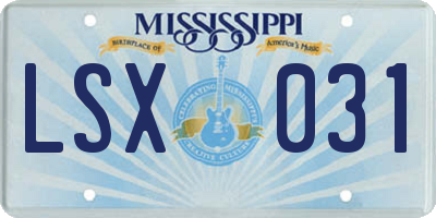 MS license plate LSX031