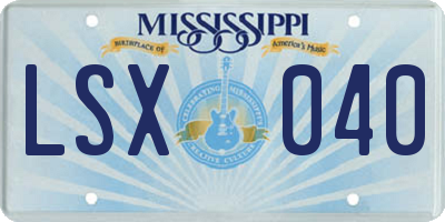 MS license plate LSX040