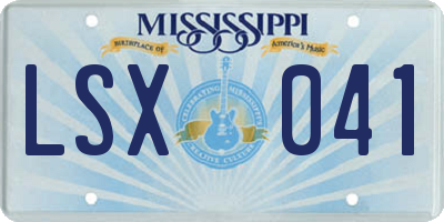 MS license plate LSX041