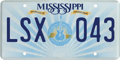 MS license plate LSX043