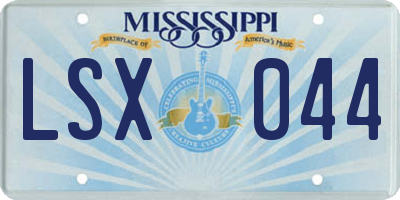 MS license plate LSX044