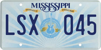 MS license plate LSX045