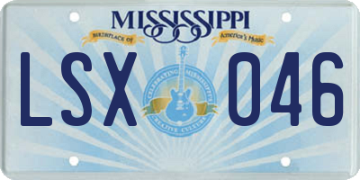 MS license plate LSX046
