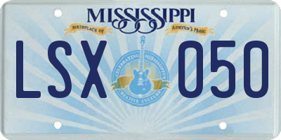 MS license plate LSX050