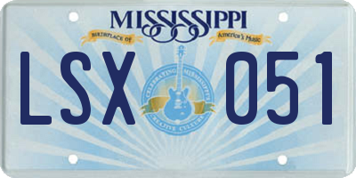 MS license plate LSX051