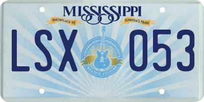 MS license plate LSX053