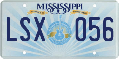 MS license plate LSX056