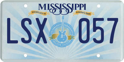 MS license plate LSX057
