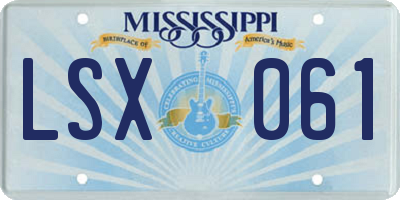 MS license plate LSX061