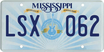 MS license plate LSX062