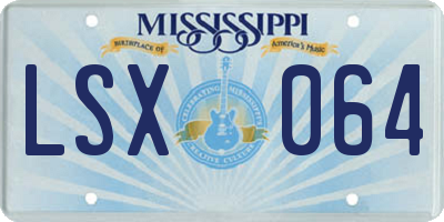 MS license plate LSX064