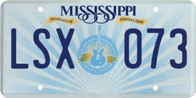 MS license plate LSX073