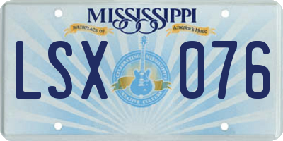 MS license plate LSX076