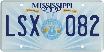 MS license plate LSX082