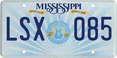 MS license plate LSX085