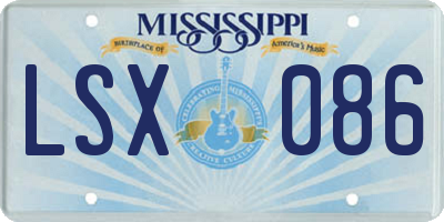 MS license plate LSX086