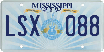 MS license plate LSX088