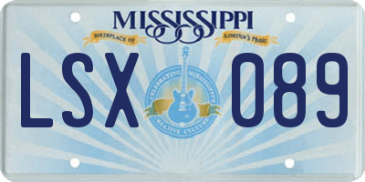 MS license plate LSX089