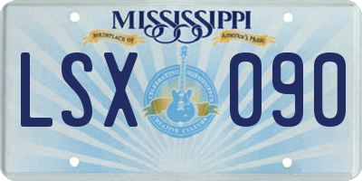 MS license plate LSX090