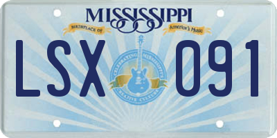 MS license plate LSX091