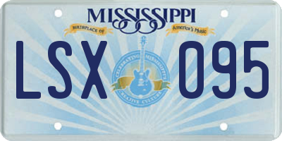 MS license plate LSX095