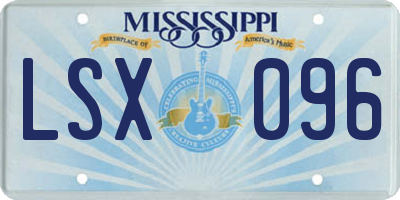 MS license plate LSX096