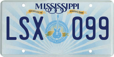 MS license plate LSX099