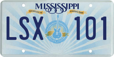 MS license plate LSX101