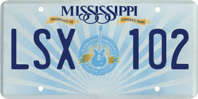 MS license plate LSX102