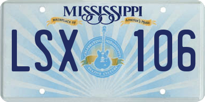 MS license plate LSX106