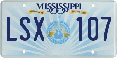 MS license plate LSX107