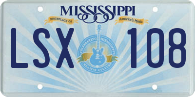 MS license plate LSX108
