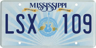 MS license plate LSX109