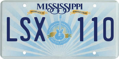 MS license plate LSX110