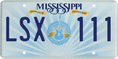 MS license plate LSX111