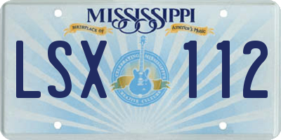 MS license plate LSX112