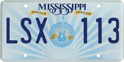 MS license plate LSX113