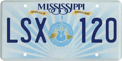 MS license plate LSX120