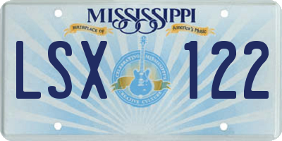 MS license plate LSX122