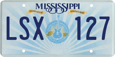 MS license plate LSX127