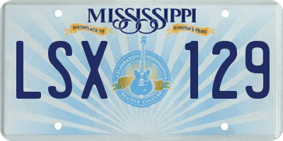 MS license plate LSX129