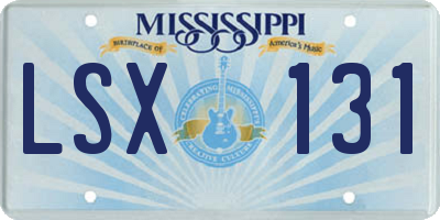 MS license plate LSX131
