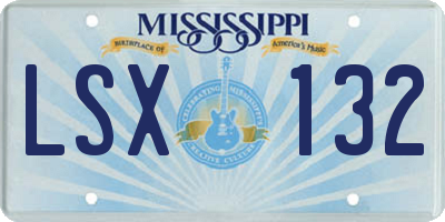 MS license plate LSX132