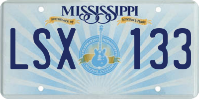 MS license plate LSX133