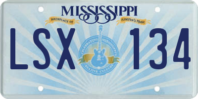 MS license plate LSX134