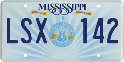 MS license plate LSX142