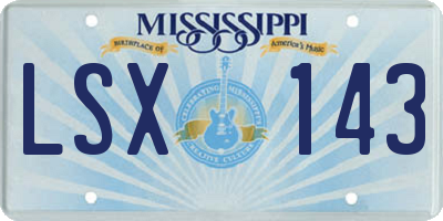 MS license plate LSX143