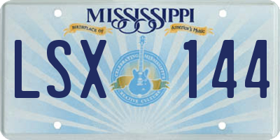 MS license plate LSX144